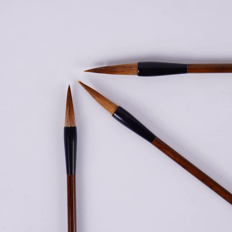 Hbasyp Chinese Traditional Calligraphy Brush/Chinese Calligraphy Watercolor Sumi Drawing Brush Wolf Hair/Painting Sumi Set((L + M + S)) - Image 3